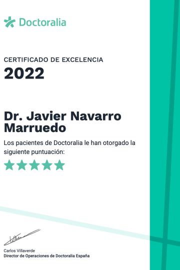 Dr javier navarro- certificado excelencia 2022
